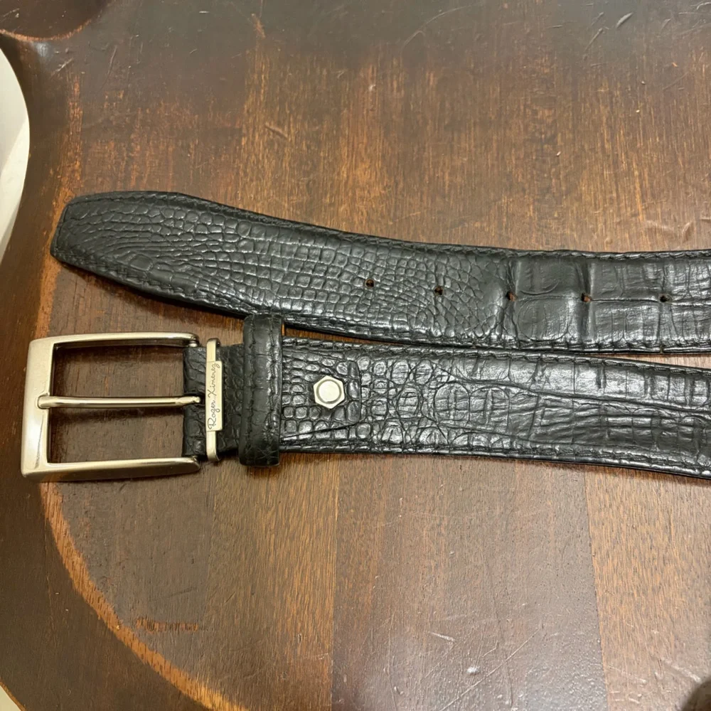 Roger Gimenez Dress Belt with Silver Buckle